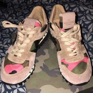 Valentino soft pink camouflage sneakers